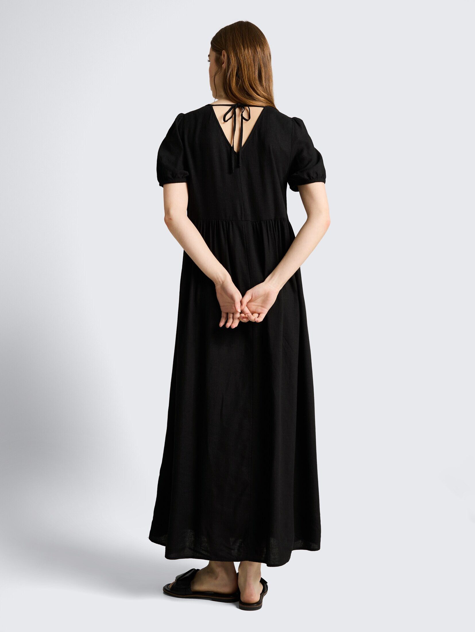 TOM TAILOR Denim Midikleid Kleider & Jumpsuits Midi-Kleid mit Leinenanteil