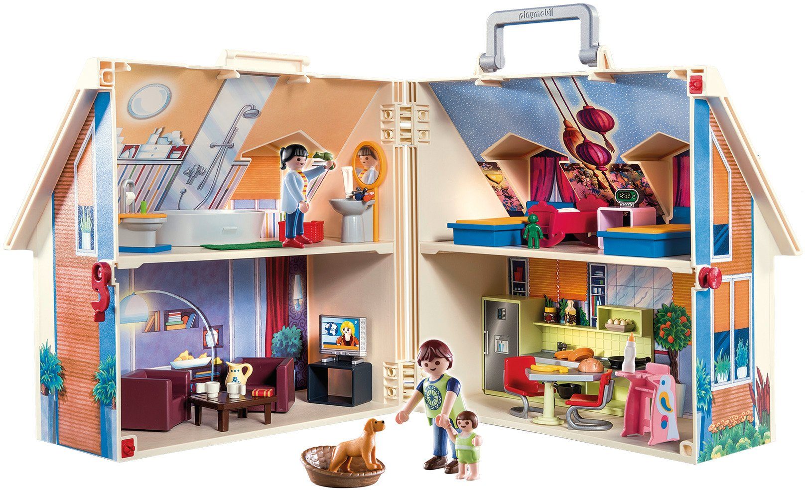 Playmobil® Mitnehm-Puppenhaus (70985), Dollhouse Konstruktions-Spielset, (64 St), Made in Europe – Bild 4 von 5
