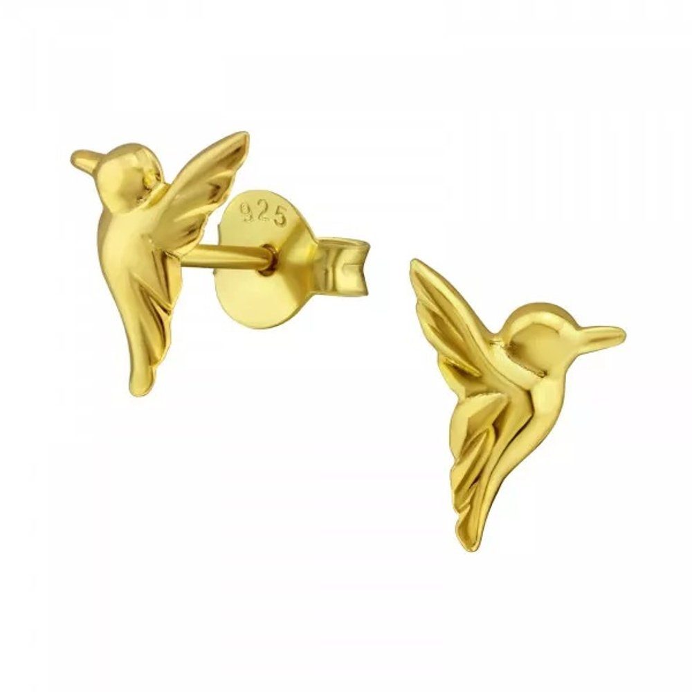 Silber ALEXANDER 925 2-tlg., YORK in KOLIBRI Gold, Paar Ohrstecker Sterling