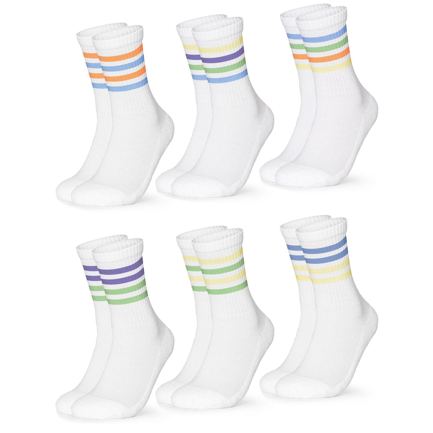 OCCULTO Tennissocken Herren Retro Tennissocken 6er Pack (Modell: Roger) (6- günstig online kaufen
