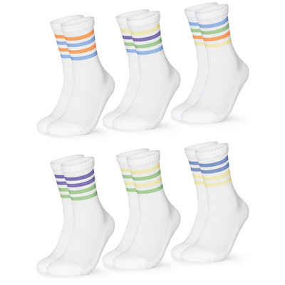 OCCULTO Tennissocken Herren Retro Tennissocken 6er Pack (Modell: Roger) (6-Paar)