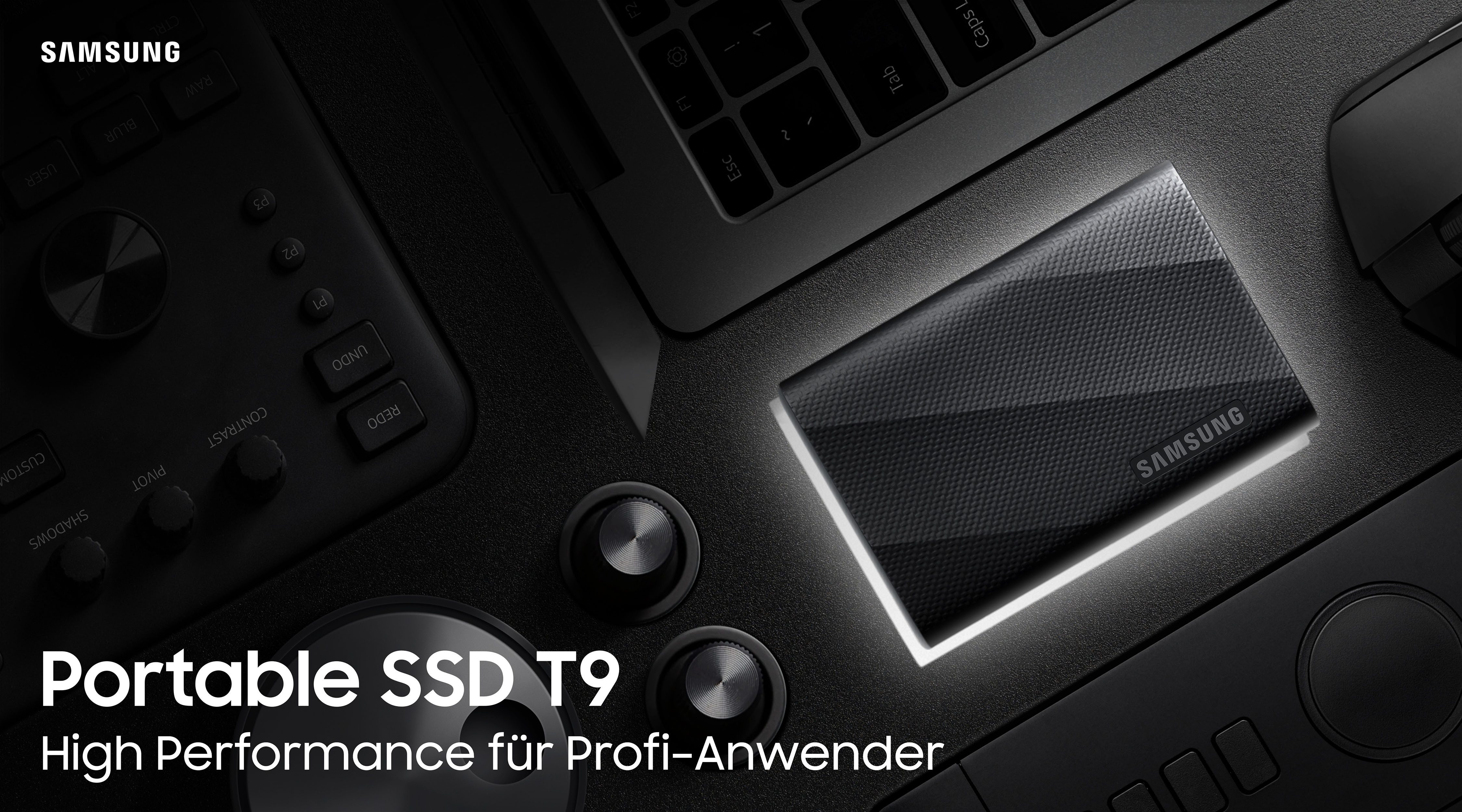 Samsung T9 externe SSD (2 TB) 3,5" 2000 MB/S Lesegeschwindigkeit, 1950 MB/S Schreibgeschwindigkeit