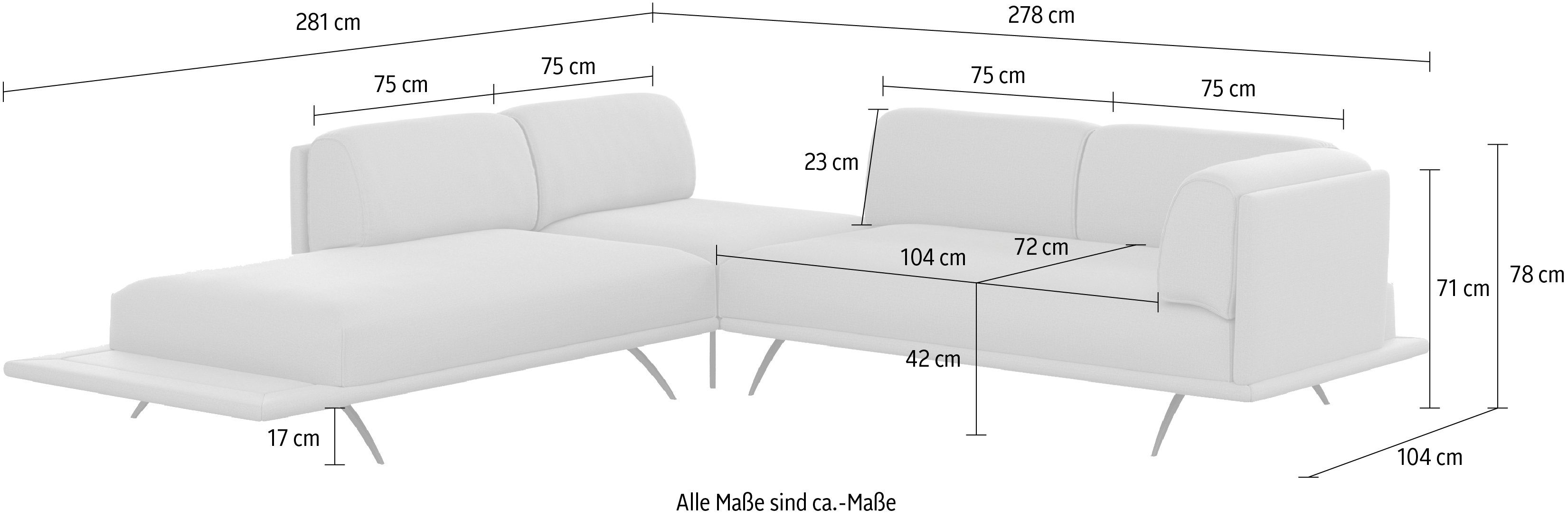 machalke® Ecksofa mit benito, bezogenem Sockel