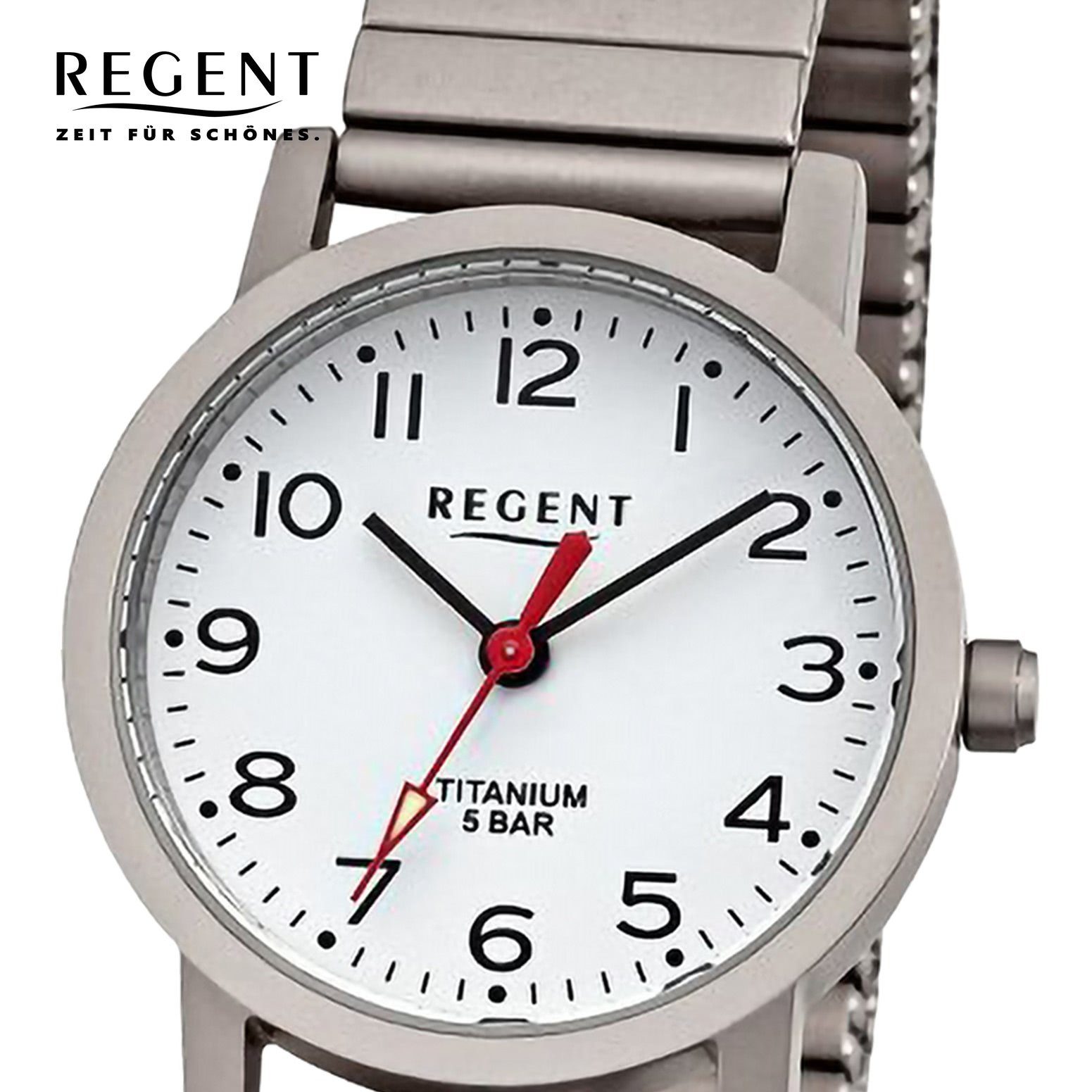 Analog, Armbanduhr 27mm), Regent groß rund, Regent extra Armbanduhr Edelstahlarmband Quarzuhr (ca. Damen Damen