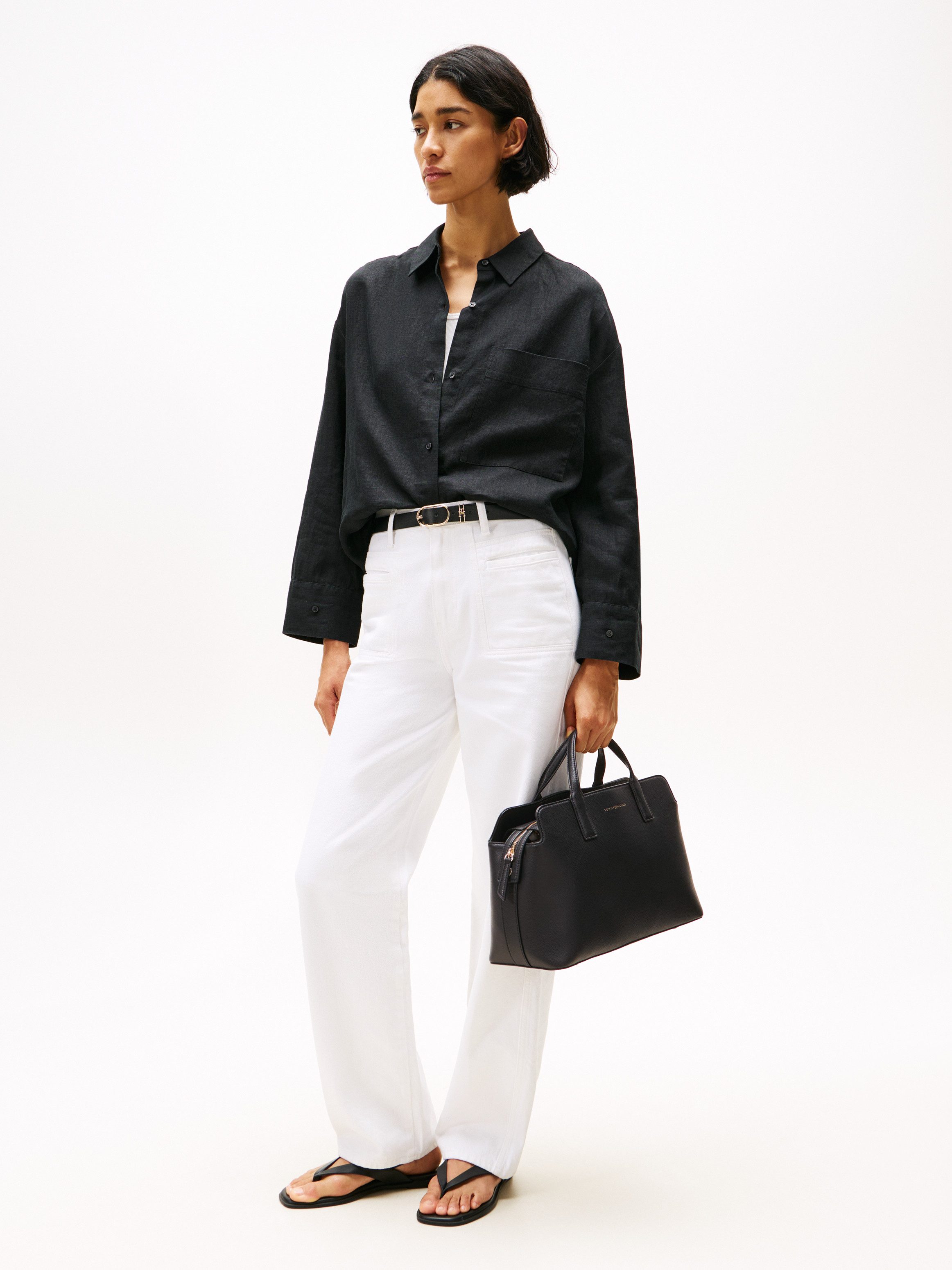 Tommy Hilfiger Tragetasche TH LOGOTAPE SATCHEL, Damen Umhängetasche, Busine günstig online kaufen