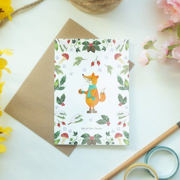 Mr. & Mrs. Panda Grußkarte Fuchs Keksdose - Weiß - Geschenk, Heiligabend, Hochzeitskarte, Karte, Einzigartige Motive