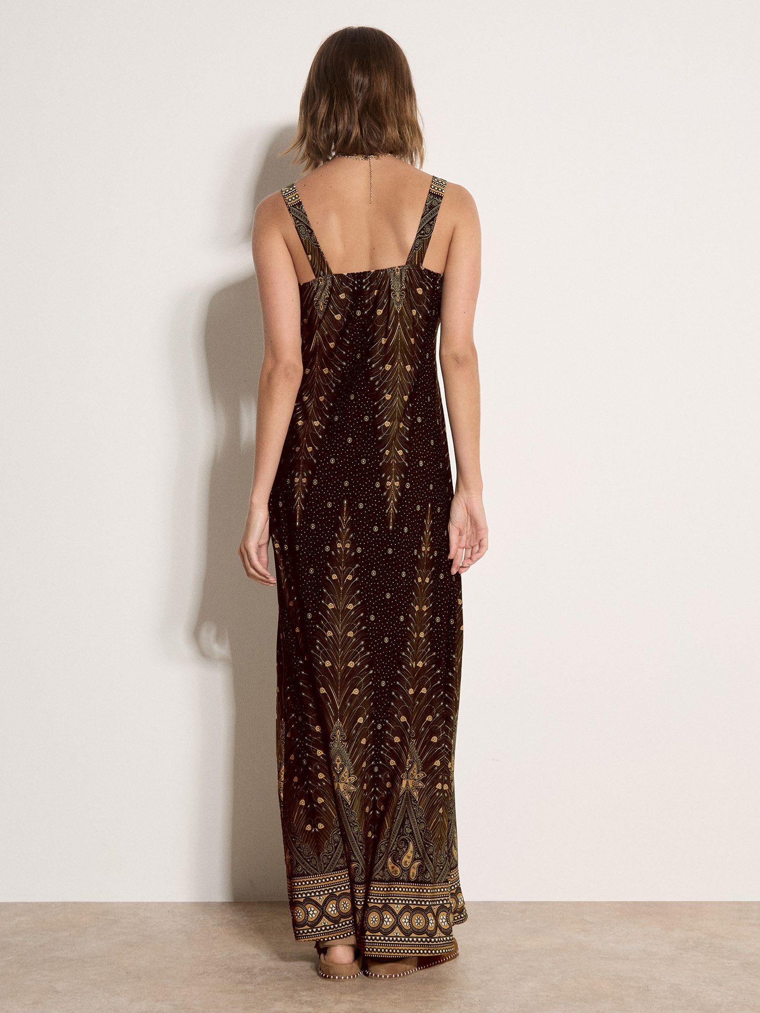 Apricot Maxikleid Paisley-Maxikleid mit Taillenband – Bild 4 von 4