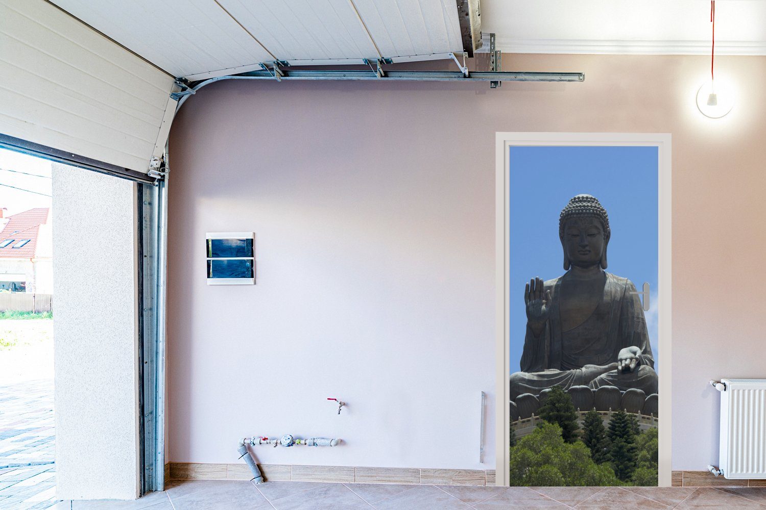 MuchoWow Türtapete Der Tian Türaufkleber, Tür, Matt, Buddha cm Hongkong, (1 St), in bedruckt, Tan für Fototapete 75x205