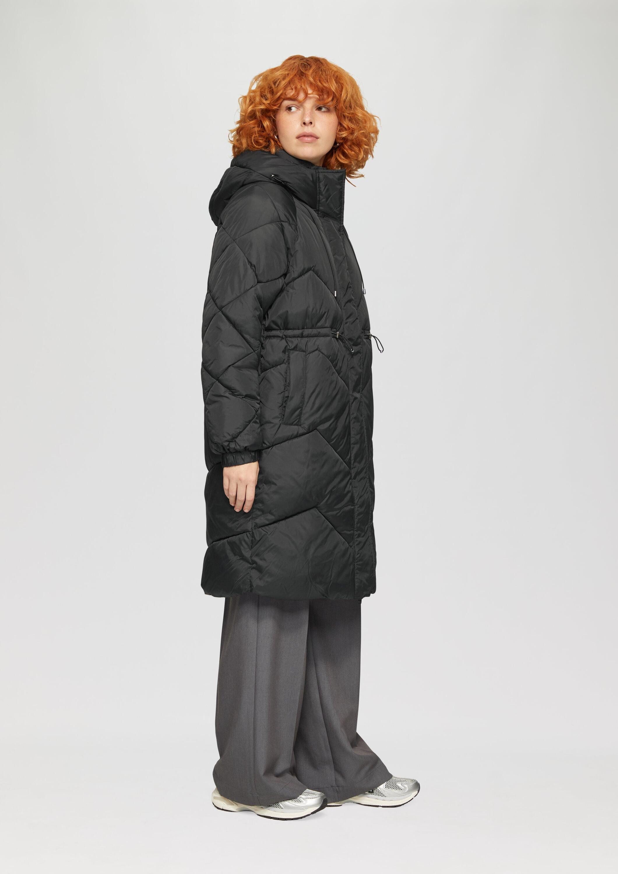 QS Wintermantel Outdoor-Mantel Steppmantel mit Kapuze