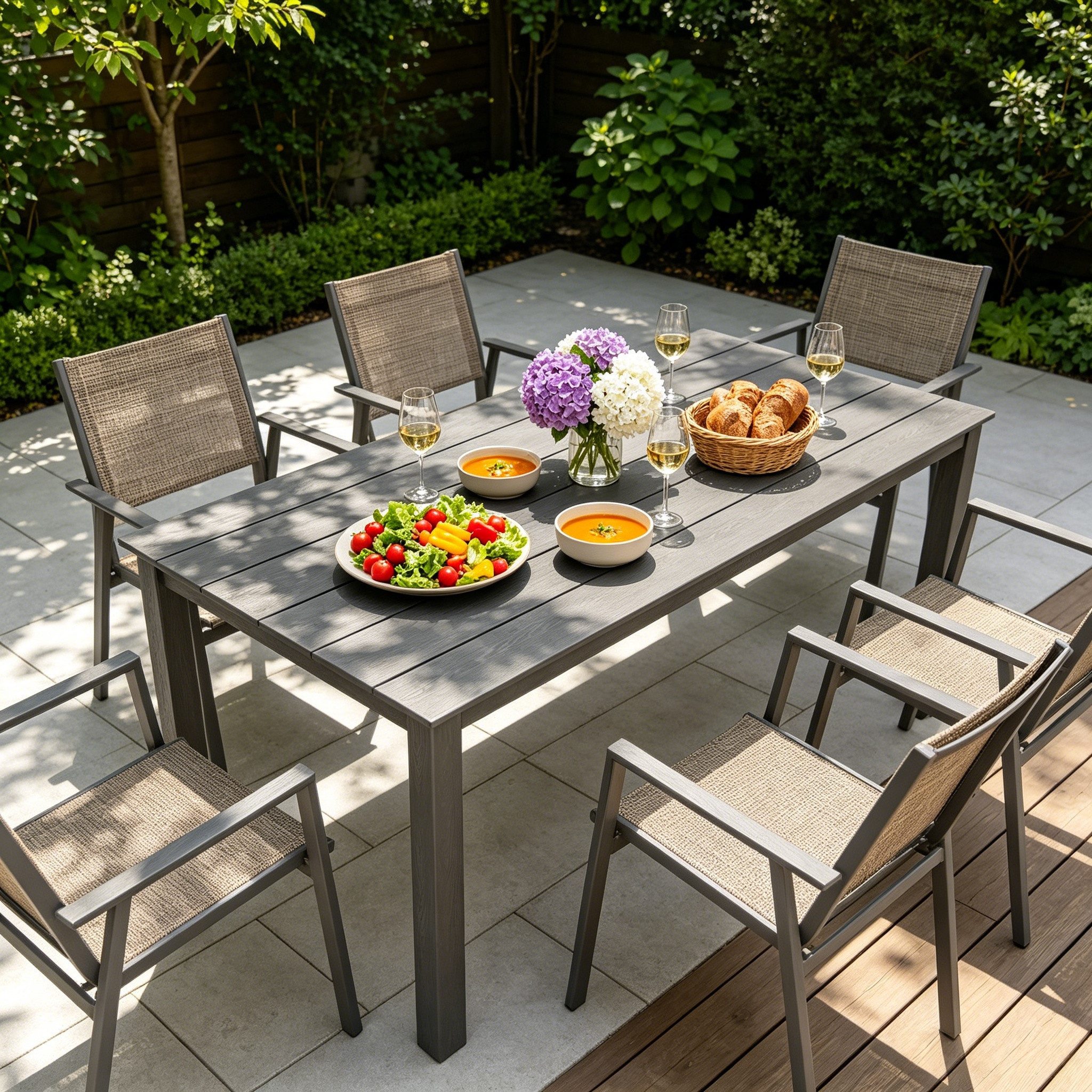 WILLIAMSPACE Esstisch JERSORE HIPS-Gartentisch, wetterfest, mit Sonnenschirmloch