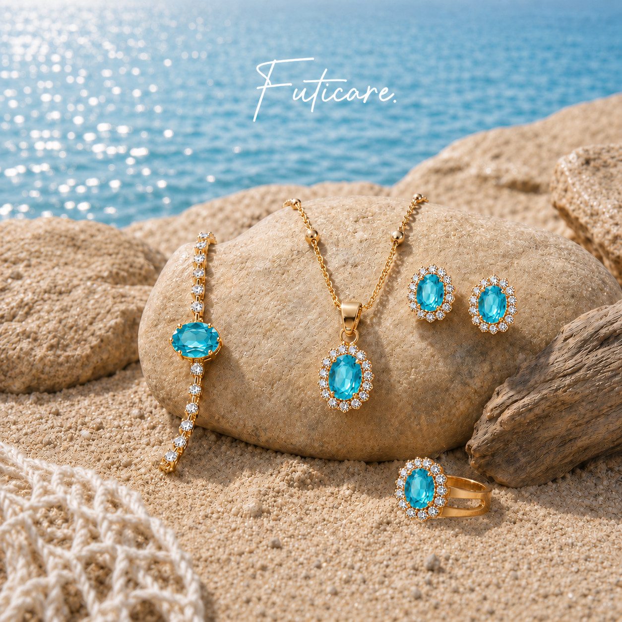 Futicare Quarzuhr Damen-Schmuckset mit Armbanduhr, Halskette, Armband, Ohrringen & Ring, (5-tlg., Ideal für Alltag, Reisen, Urlaub, Hochzeit, Party und festliche), Auch als Geschenk zu Weihnachten, Valentinstag, Muttertag & Geburtstag