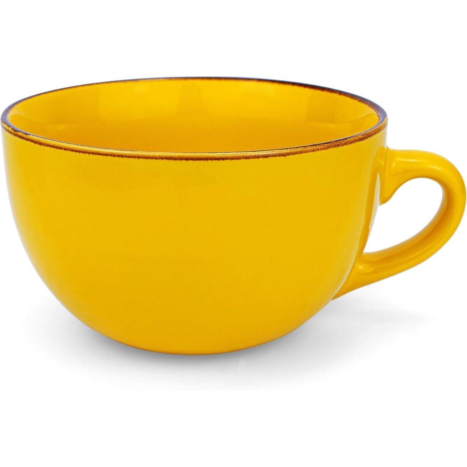 LuxusKollektion Tasse Kaffeetasse Keramik 700ml XXL Gelb #A Gelb Groß Tasse 700ml