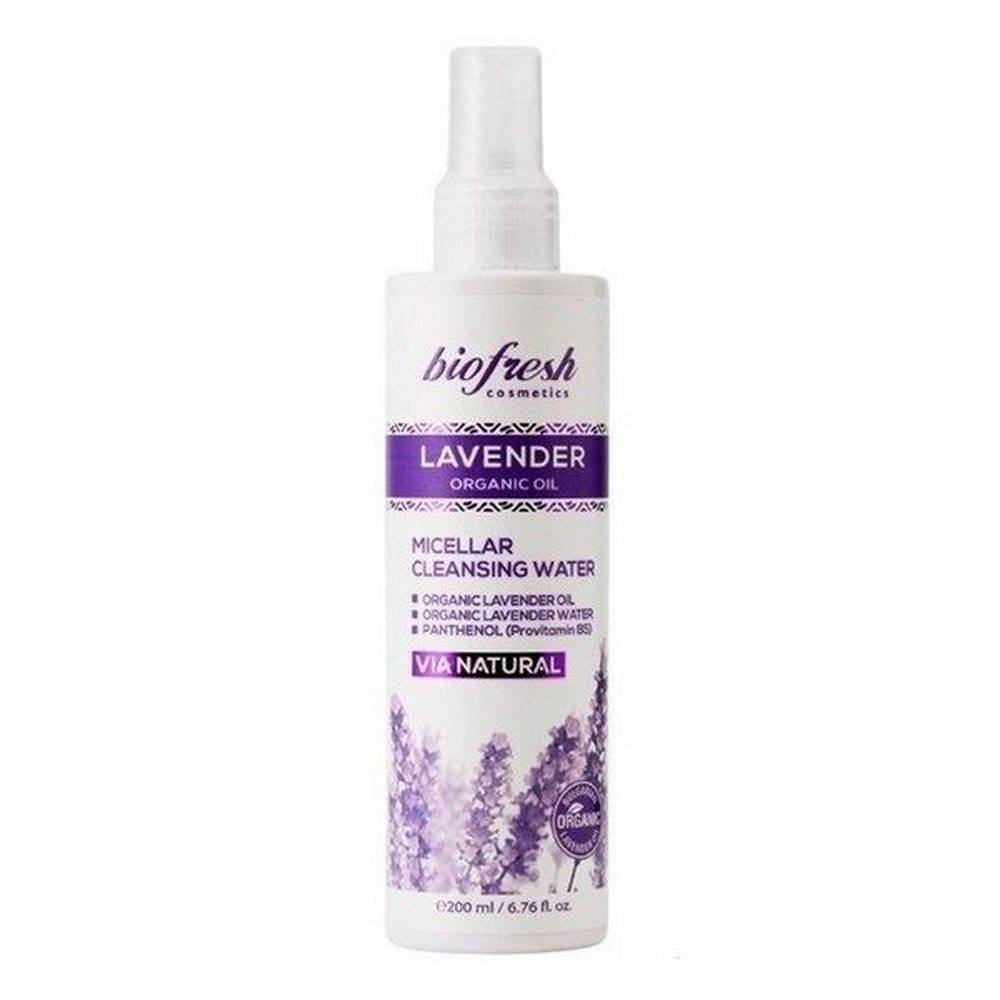 Biofresh Cosmetics Gesichts-Reinigungsfluid Lavendel Mizellen Reinigungswasser 3x200 ml, Mit Bio-Lavendelwasser, Lavendelöl und Panthenol (Provitamin B5)