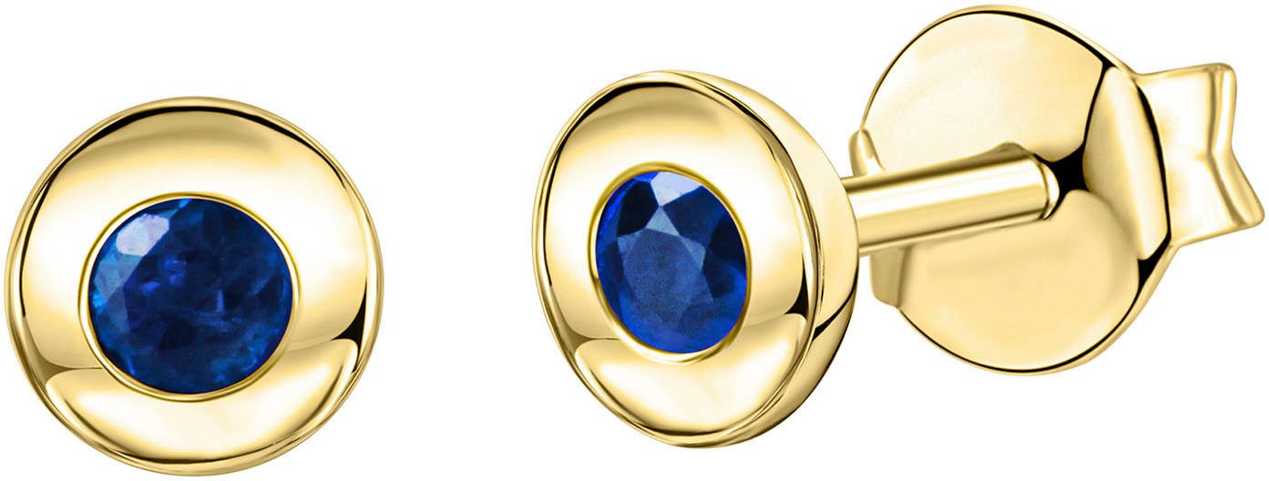 Firetti Paar Ohrstecker Schmuck Geschenk, Ohrringe Solitär, Gold 375, mit Rubin, Saphir oder Smaragd