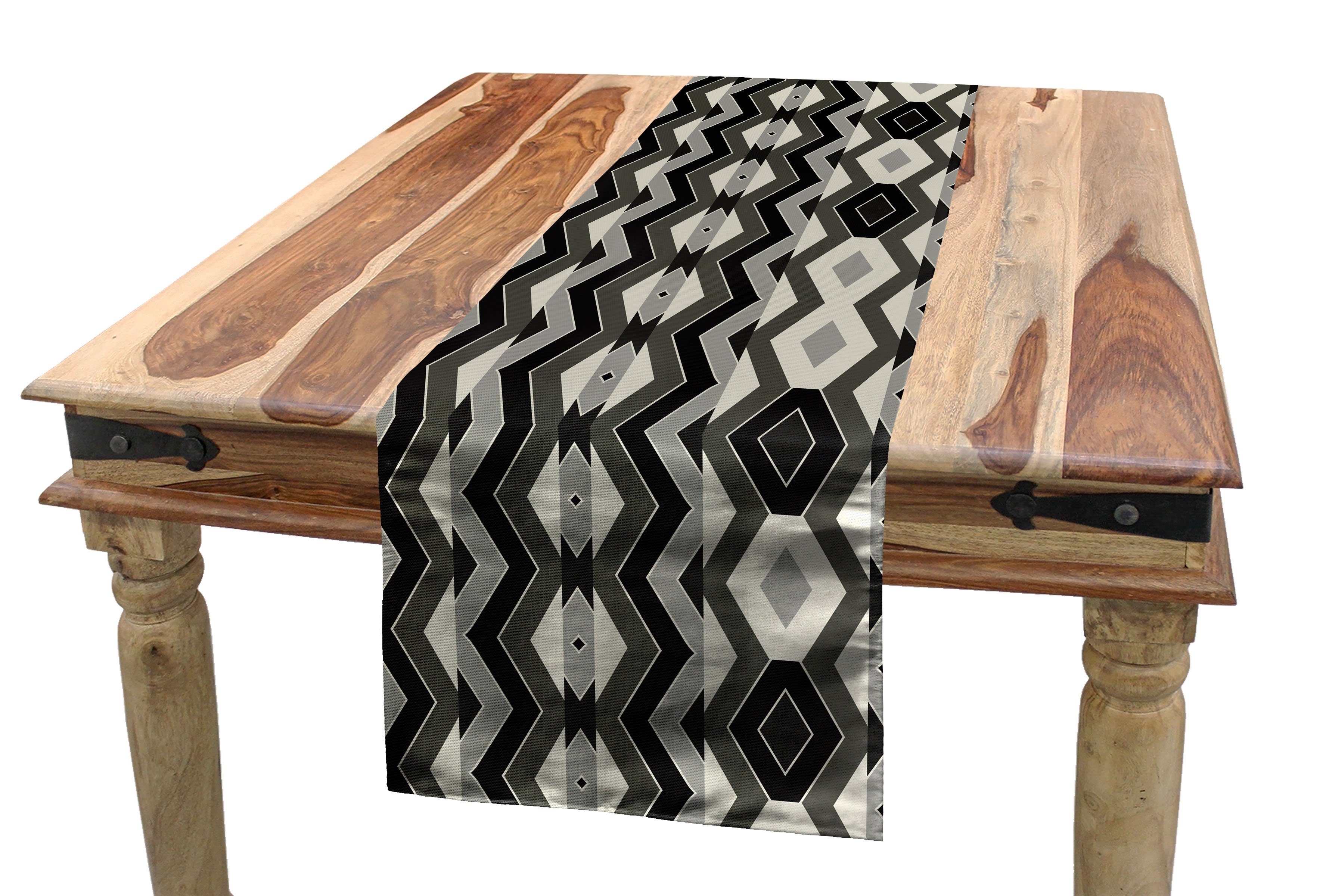 Boho Zigzags Tischläufer, Rechteckiger Esszimmer Dekorativer Geometrisch Abakuhaus Tischläufer Küche Chevron