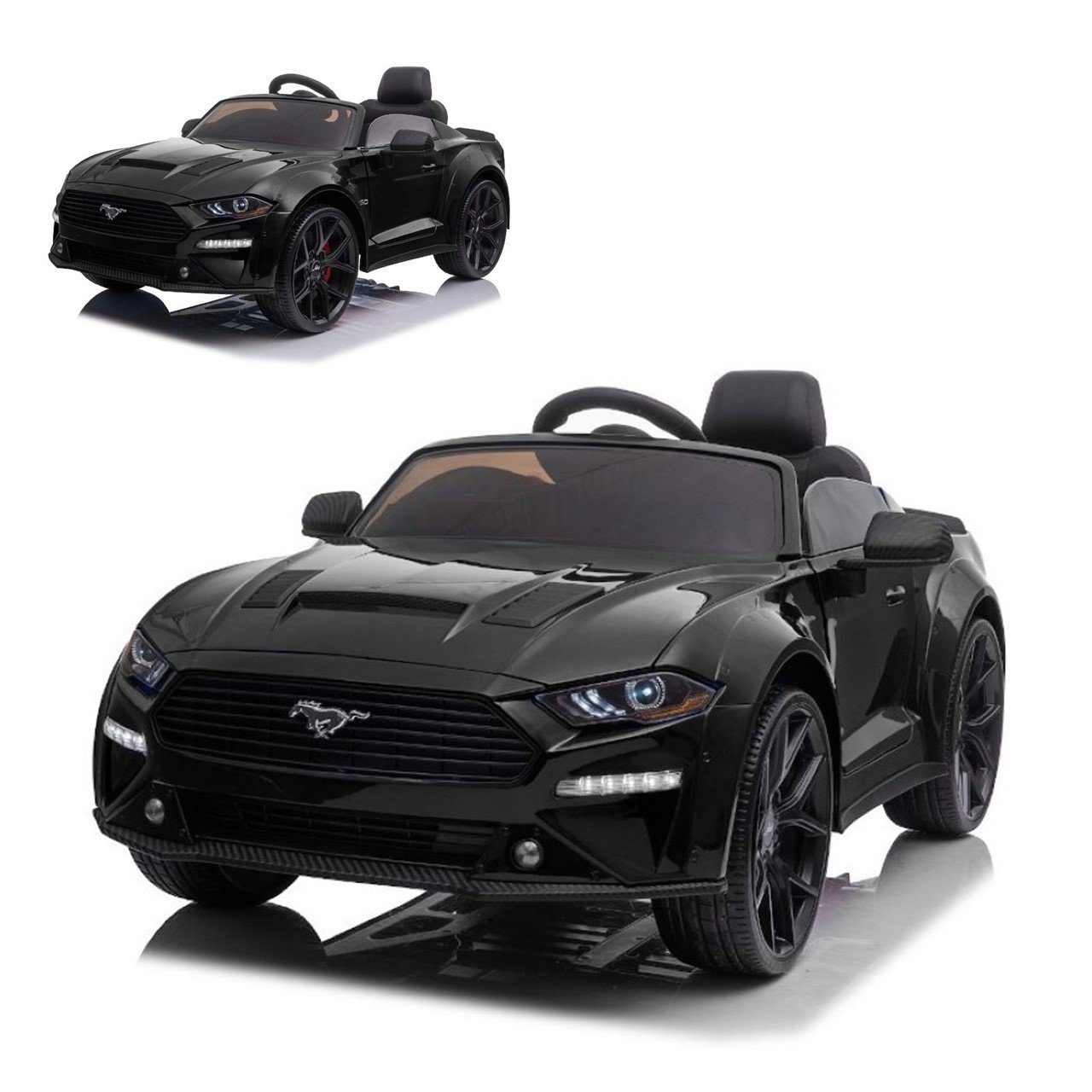 ES-Toys Elektro-Kinderauto Kinder Elektroauto Ford Mustang Drift,  Belastbarkeit 40 kg, Stoßdämpfer, Driftreifen, Gurt