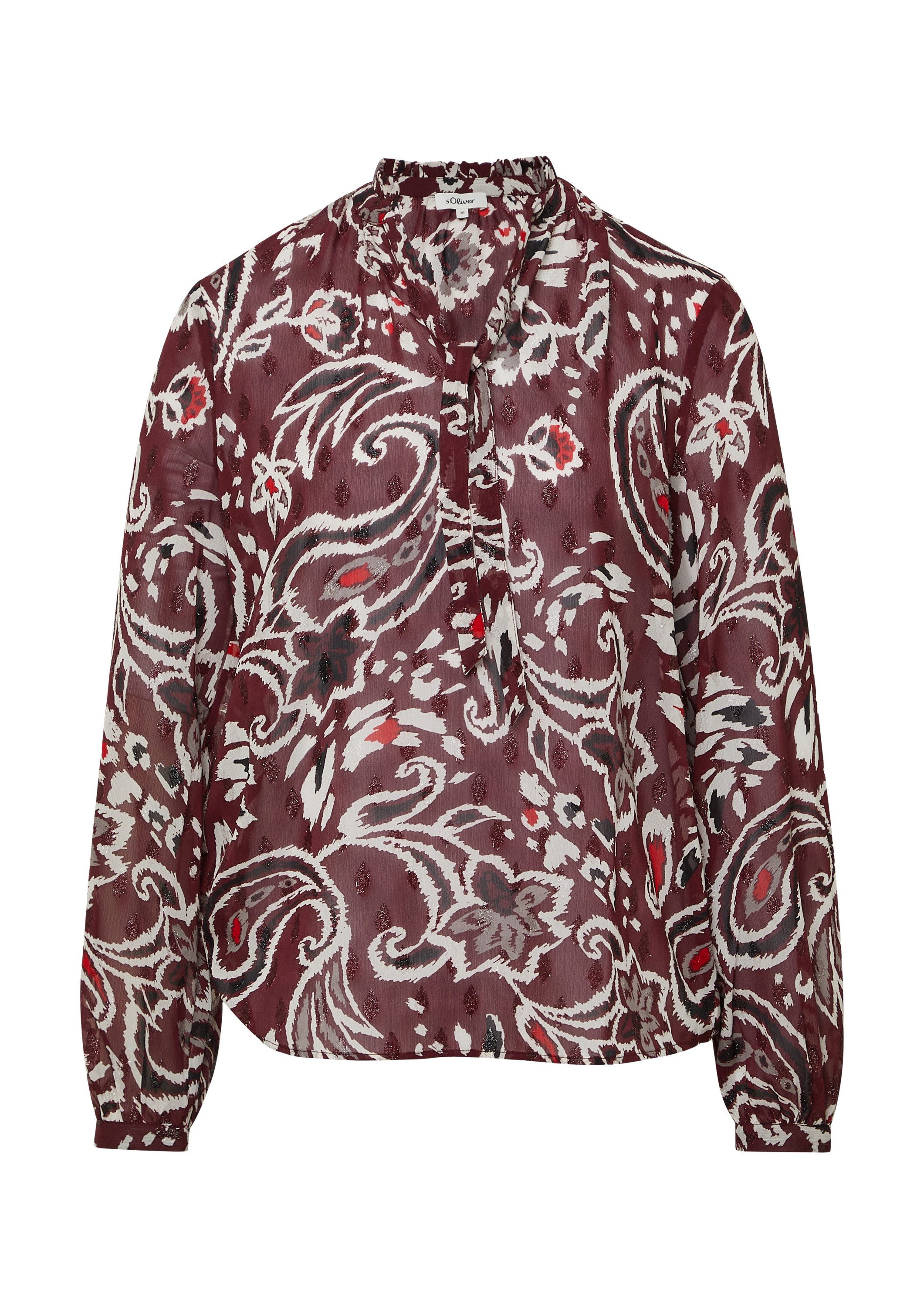 s.Oliver Langarmbluse Bluse Semitransparente Chiffon-Bluse mit günstig online kaufen