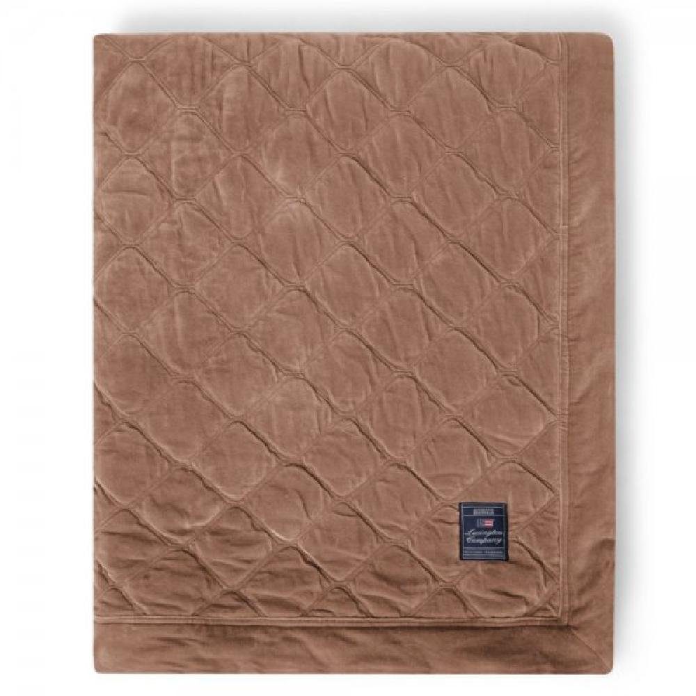 Wohndecke LEXINGTON Tagesdecke Quilted Organic Cotton Velvet Beige (160x240), Lexington