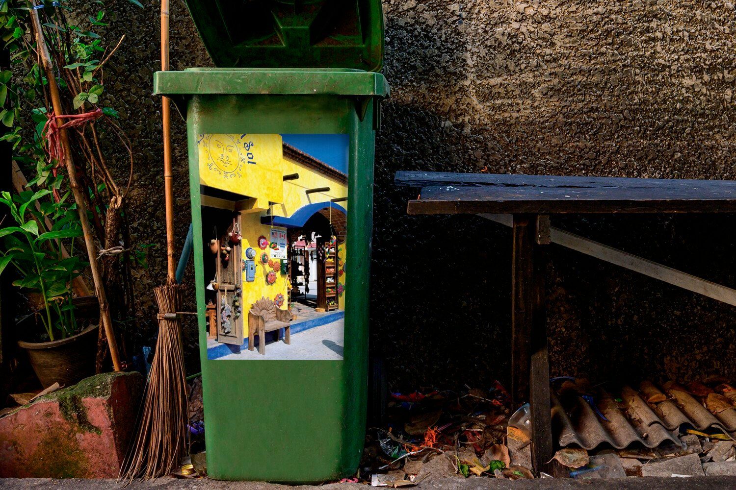 Wandsticker Playa in St), Mexiko Abfalbehälter Sticker, del Souvenirladen Mülltonne, Mülleimer-aufkleber, (1 MuchoWow Container, Carmen,