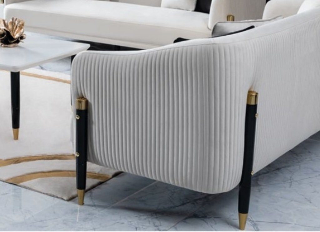 in Sofas JVmoebel Couch Made Sofagarnitur Weiße Sofa Design Samt Sitz 3+3+1+1, Polster Europe