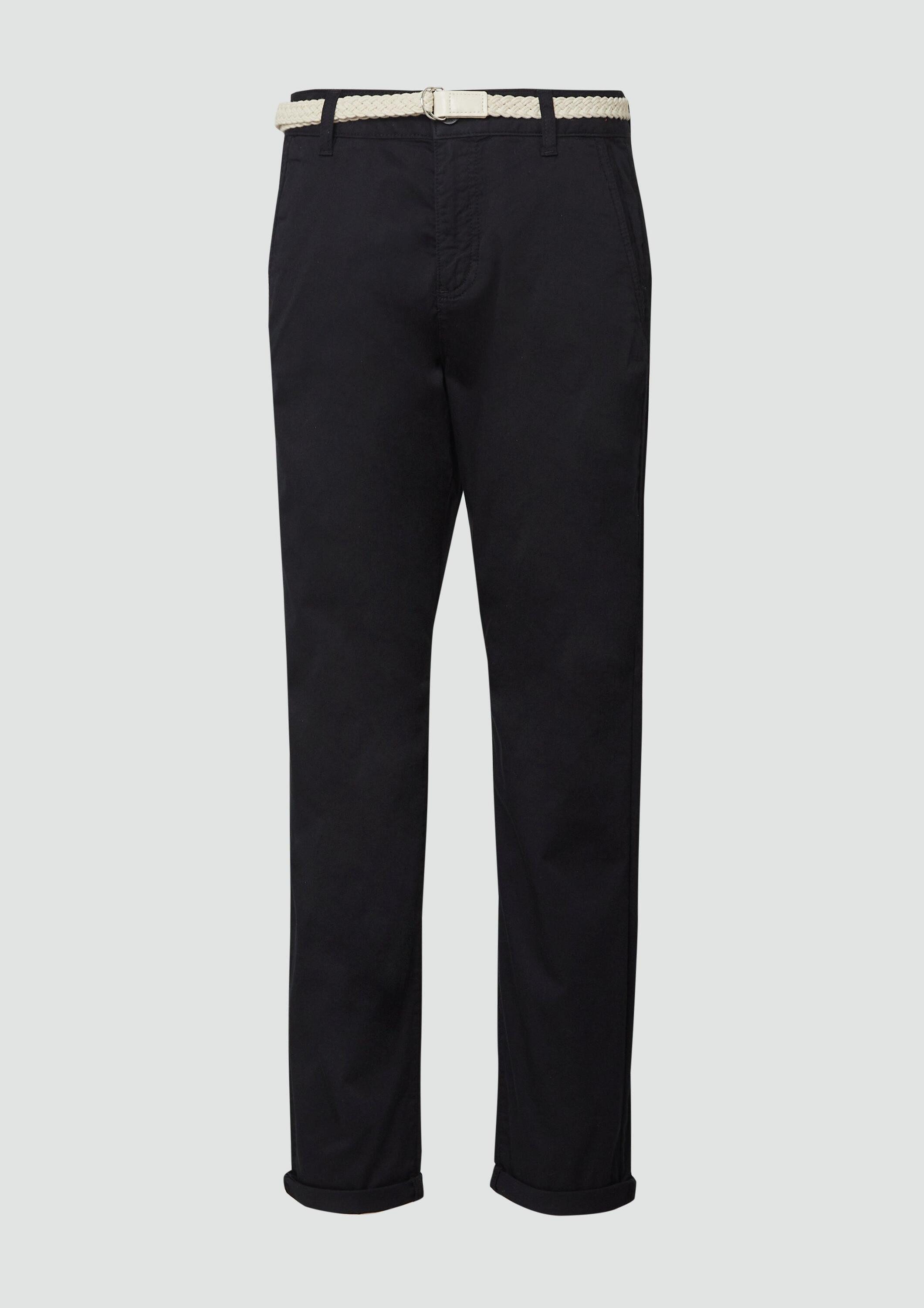 s.Oliver Chinos Hose CHINO Chino mit geflochtenem Gürtel und Garment Dye