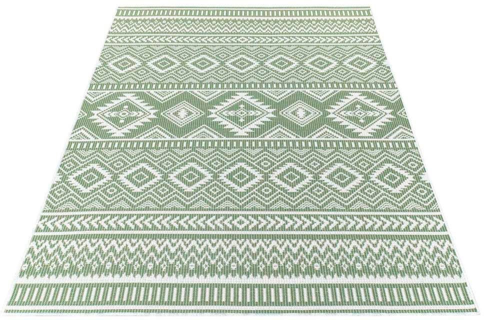 Teppich Palm, Carpet City, rechteckig, Höhe: 5 mm, Wetterfest & UV-beständig, für Balkon, Terrasse, Küche, flach gewebt grün