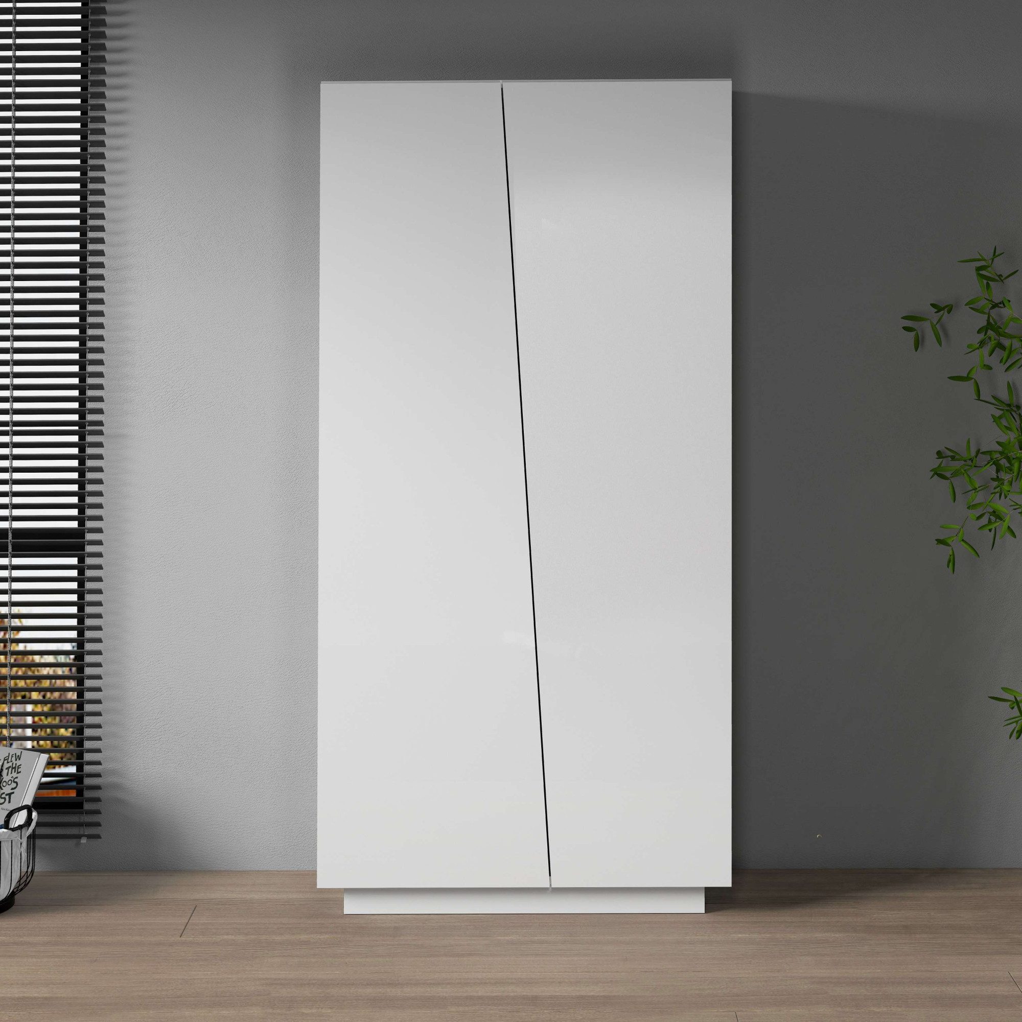 Home affaire Aktenschrank Vega, Mehrzweckschrank, Büroschrank, mit 2 Türen & verstellbaren Einlegeböden, Höhe 166 cm, Made in Italy – Bild 2 von 5