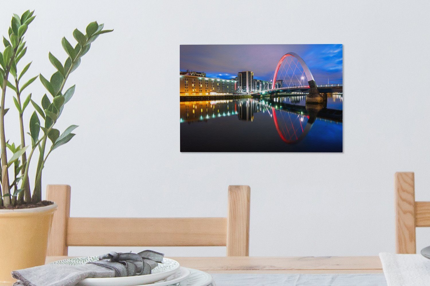 OneMillionCanvasses® Leinwandbild Brücke Rot Glasgow, (1 Leinwandbilder, cm St), Aufhängefertig, - - Wandbild Wanddeko, 30x20