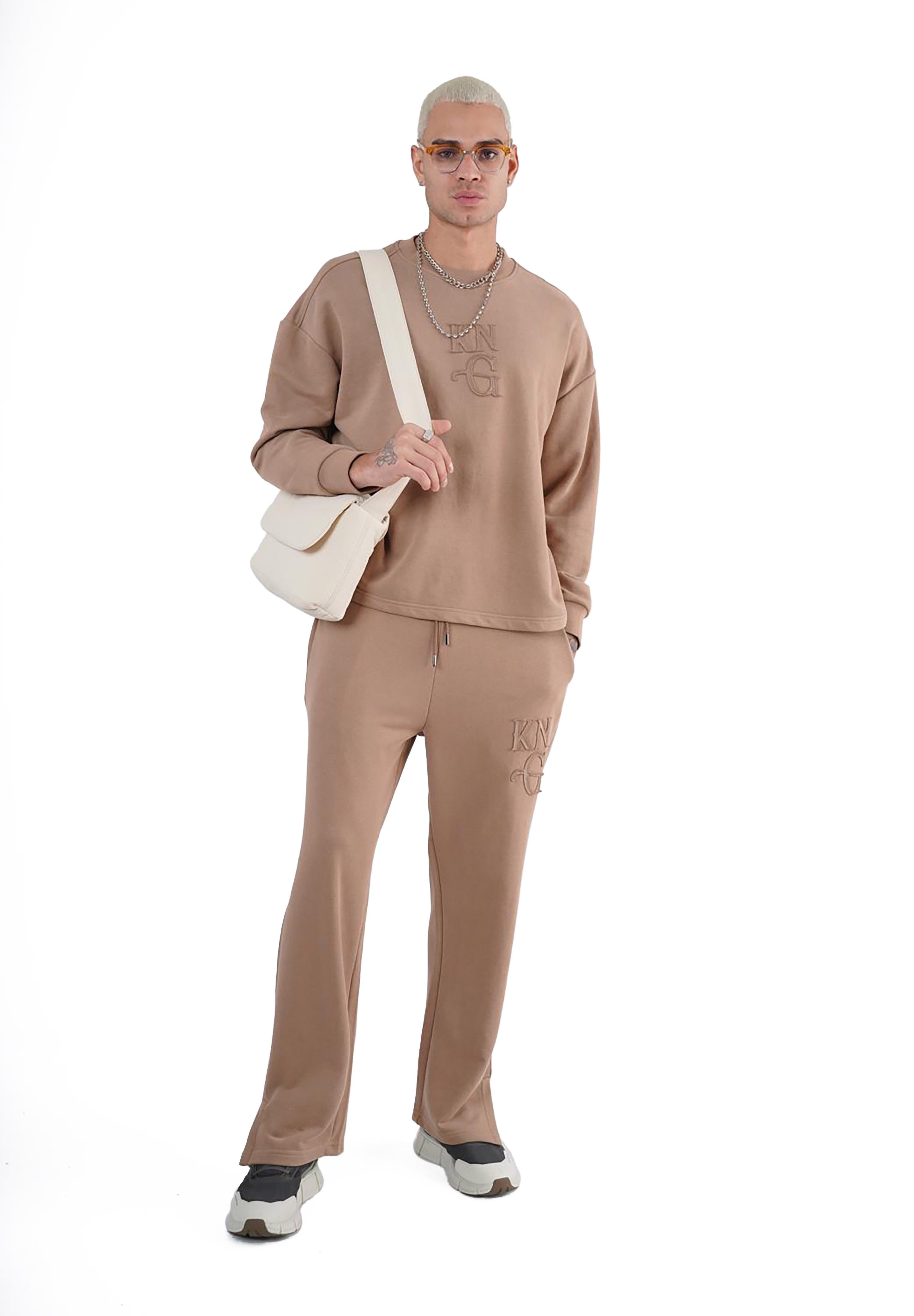 Denim Distriqt Freizeitanzug Freizeitanzug im Baggy Look mit Stickerei Hell günstig online kaufen