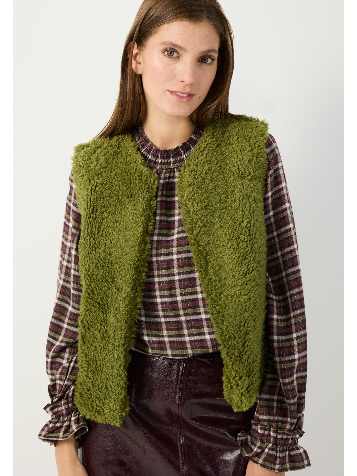 MORE&MORE Strickweste flauschige Teddy-Fake fur-Weste