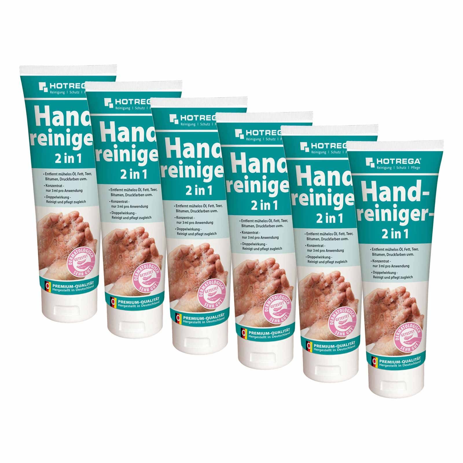 HOTREGA® Handcreme Handreiniger Handwaschpaste Hautreiniger Hautpflege 2in1 6x 250ml Tube