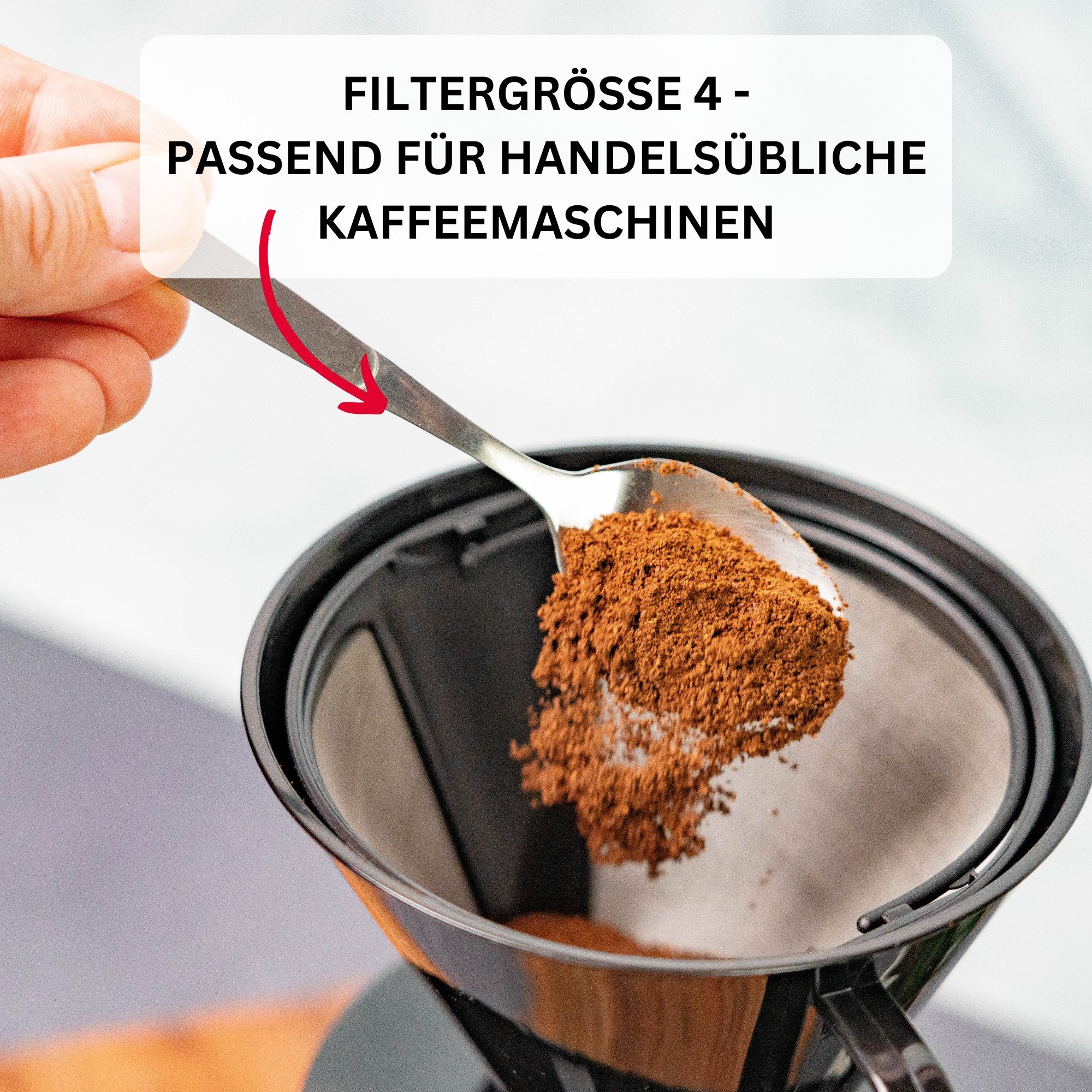 WESTMARK Permanentfilter Für 8 bis 12 Tassen Kaffee, Filtergröße 4, Dauer-Kaffeefilter, PP, Edelstahl