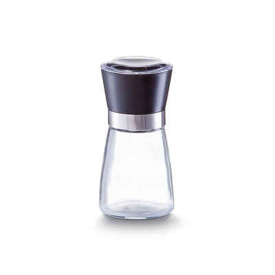 Zeller Present Salz-/Pfeffermühle »Salz-/Pfeffermühle«, klein, Glas, schwarz, 160 ml, Ø6,5 x 13,6 cm