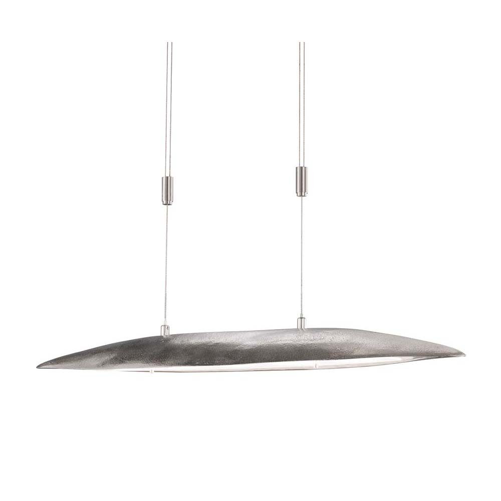 FISCHER & HONSEL LED Pendelleuchte, LED-Leuchtmittel fest verbaut, Warmweiß, Neutralweiß, Zugpendelleuchte Hängelampe Esstischlampe silber höhenverstellbar LED
