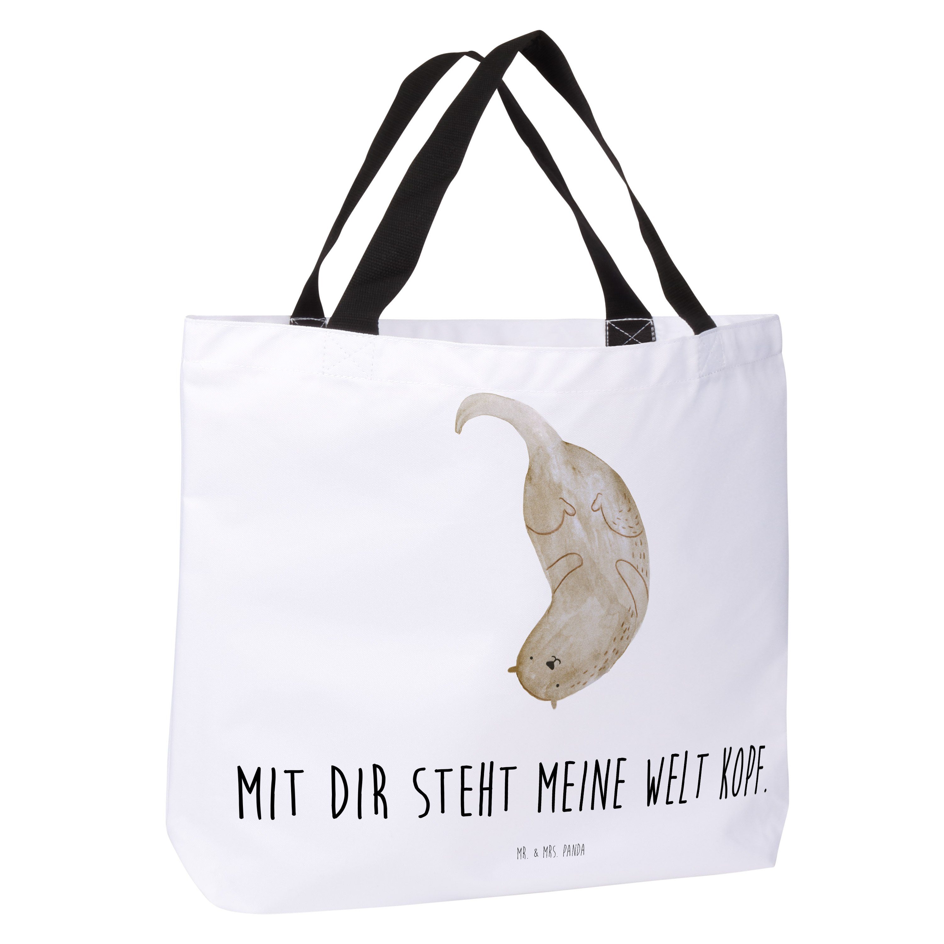 & Freizeittasche, - - Panda Otter niedlich, Mr. Weiß (1-tlg) kopfüber Mrs. Shopper Geschenk, Fischotte