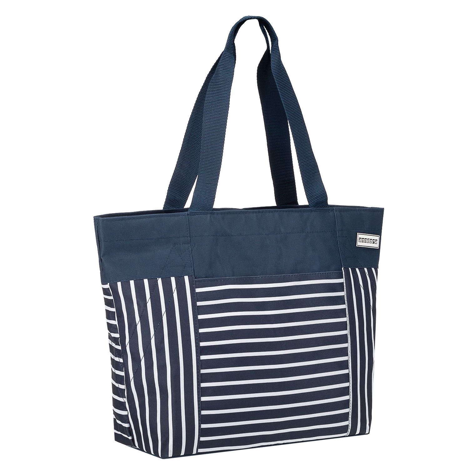 anndora Umhängetasche shopper 17 Liter Strandtasche, verstärkter Boden - Innentaschen mit Reißverschluss - wasserabweisend – Bild 4 von 5