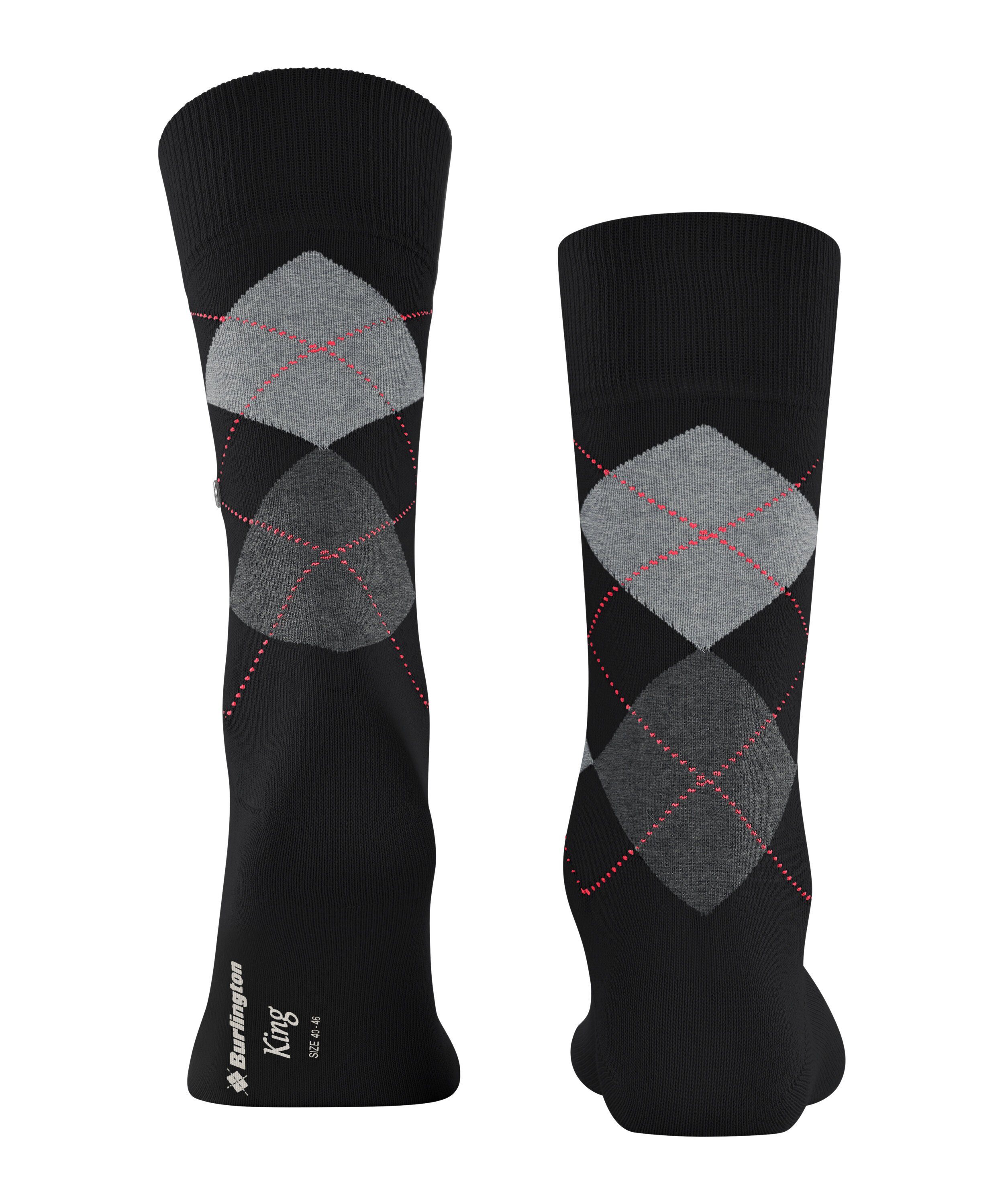 (3011) King (1-Paar) black-flames Socken Burlington