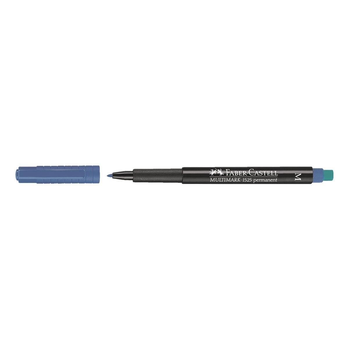 Faber-Castell Permanentmarker Multimark 1525 M, (1-tlg), Strichstärke 1,0 mm (M), korrigierbar blau