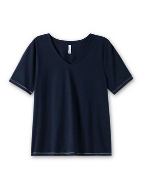 Sheego T-Shirt Große Größen mit kleinem Glitzerdruck auf der Schulter