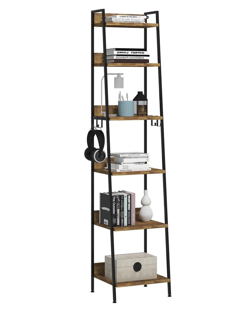 Woltu Standregal, 1-tlg., mit 6 Ebenen, mit 4 Haken, aus MDF Metall günstig online kaufen