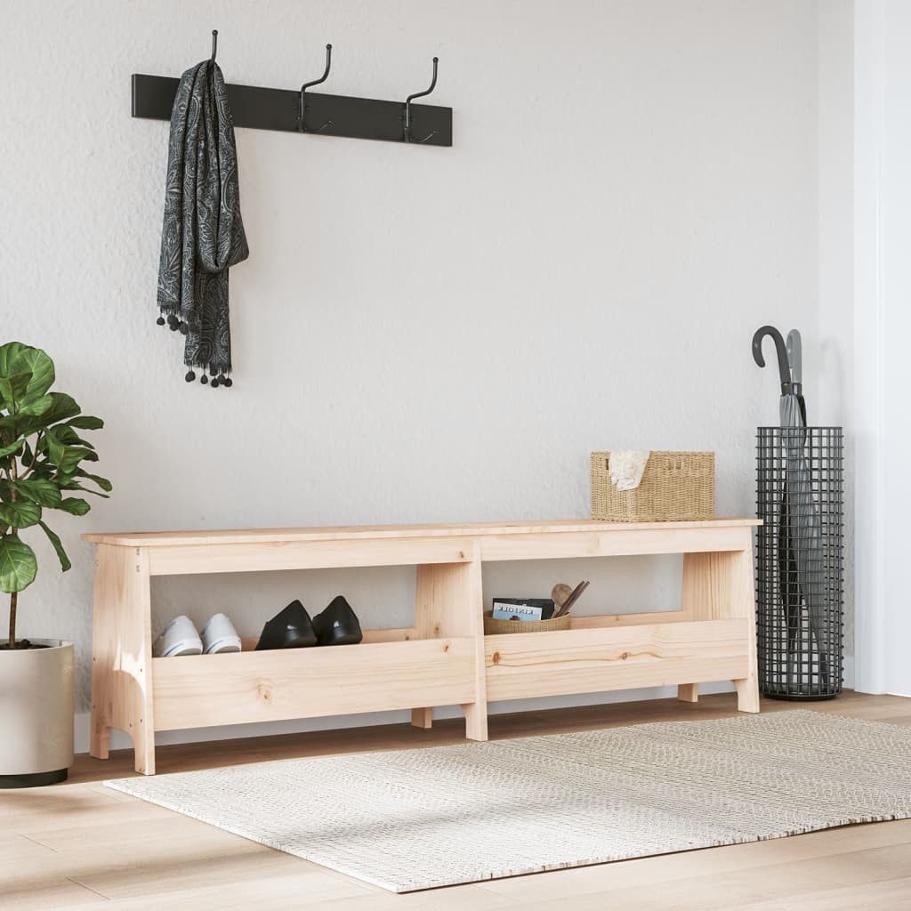 vidaXL Sitzbank 160 x 28 x 45 cm Flurbank 160x28x45 cm Massivholz Kiefer für 6 Paar Sc