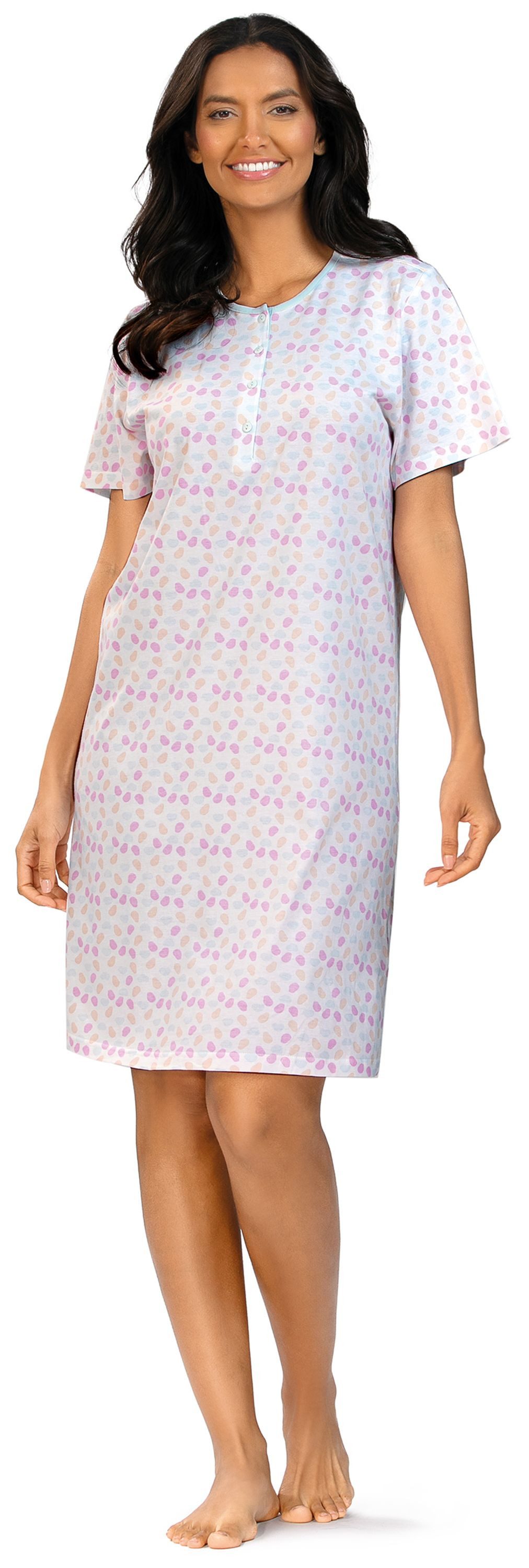 comtessa Nachthemd Summer Whisper (Set, 1-tlg., 1-teilig) Damen Sleepshirt ca.100cm Schlafshirt geknöpft Baumwolle große Größen