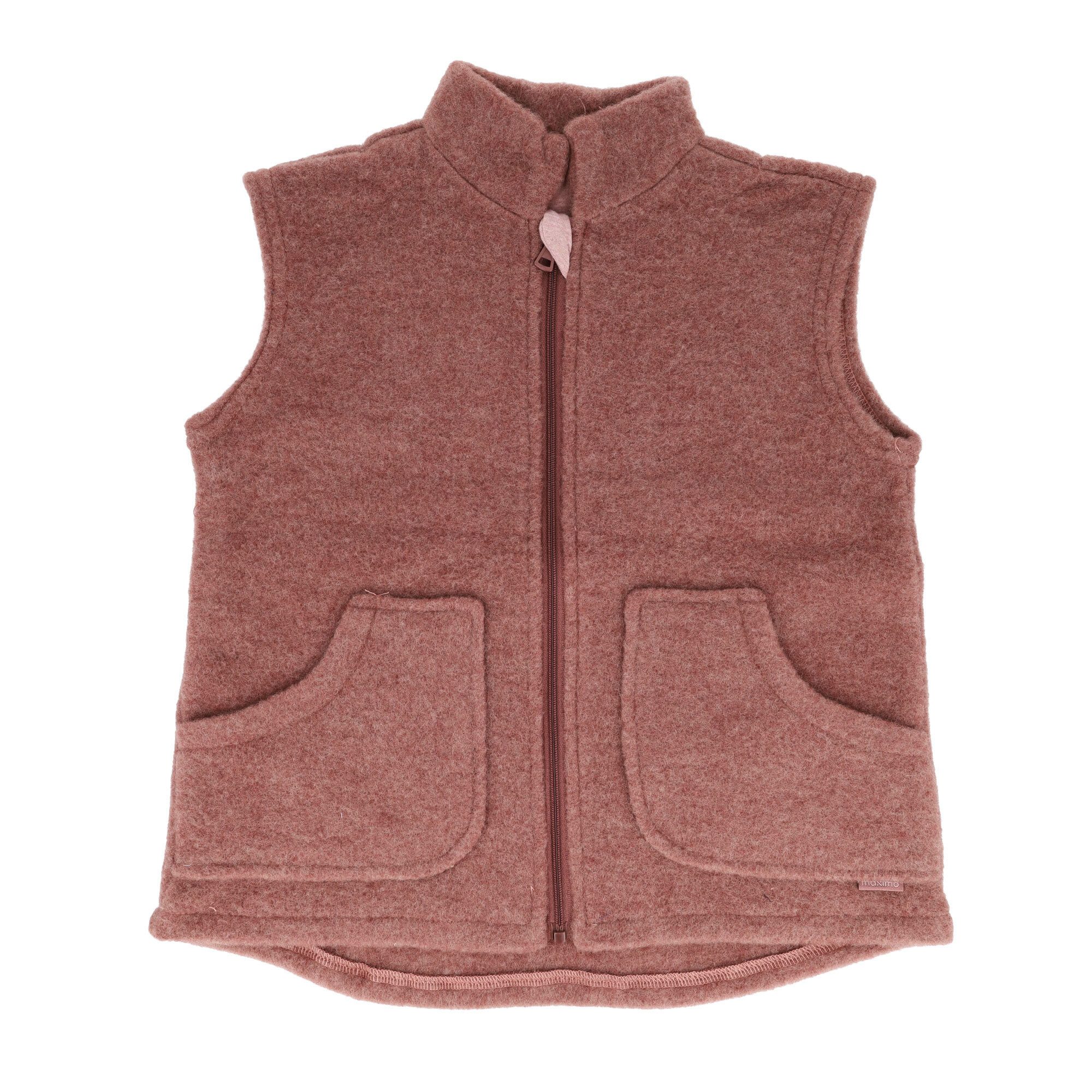 MAXIMO Fleecejacke GOTS MINI-Weste, Wollfleece Jerseyfutter, Reißverschluss (1-St) Wollfleece