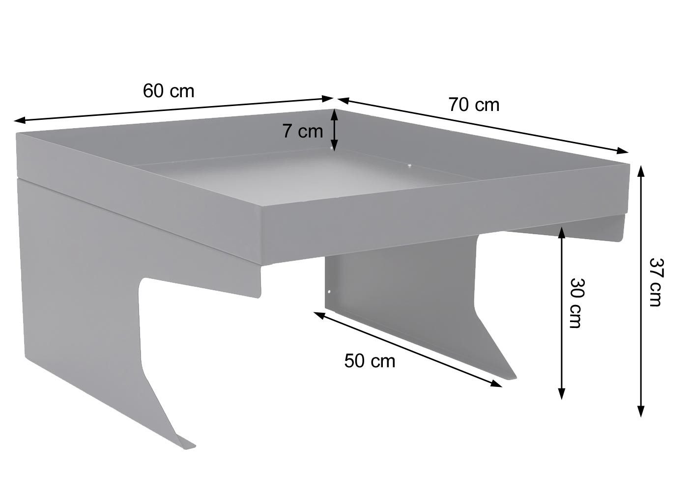 PROREGAL® Mähroboter-Garage mit Pflanzkasten & Erdhaken HxBxT 37x60x70cm Metall, BxTxH: 60x70x37 cm