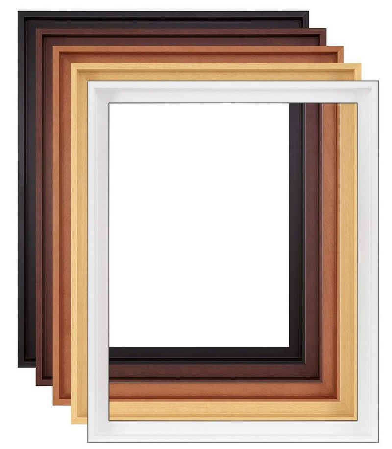myposterframe Einzelrahmen Mira Schattenfugen Rahmen Leerrahmen für Leinwand, (1 Stück), 20x20 cm, Weiß matt, Echtholz