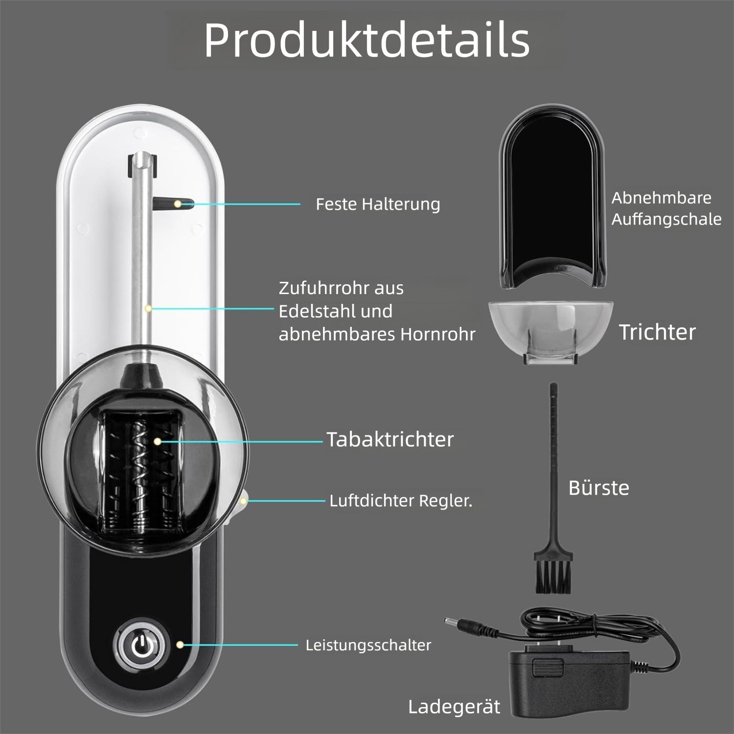 VEKROBOT Tischdrehmaschine Manuelle Drehmaschine 8,0/6,5 mm Elektrisch manuelles Haushaltsgerät, (1-tlg) – Bild 4 von 5