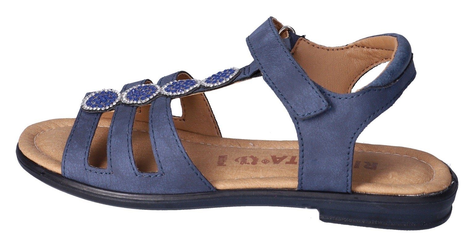 Ricosta Ana WMS: mittel Sandale, Sandale mit Klettverschluss u. Glitzer, Größenschablone zum Download