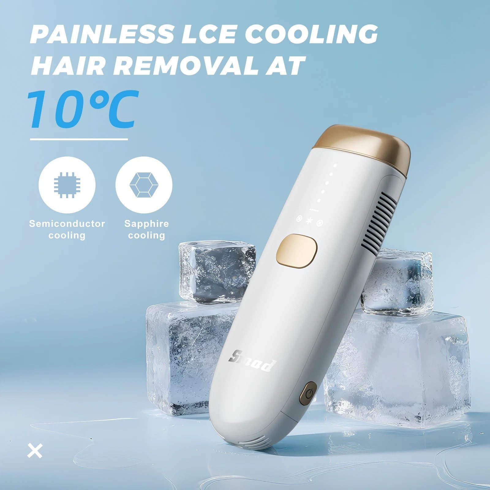 Smad IPL-Haarentferner DOIA-16JH2, 300000Intensitätsstufen Lichtimpulse, Komplettset: IPL-Gerät, Rasierer, Schutzbrille, Netzkabel, Verpackung, 300.000 Lichtimpulse,Dauerhafte Haarentfernung,Skin Sensor