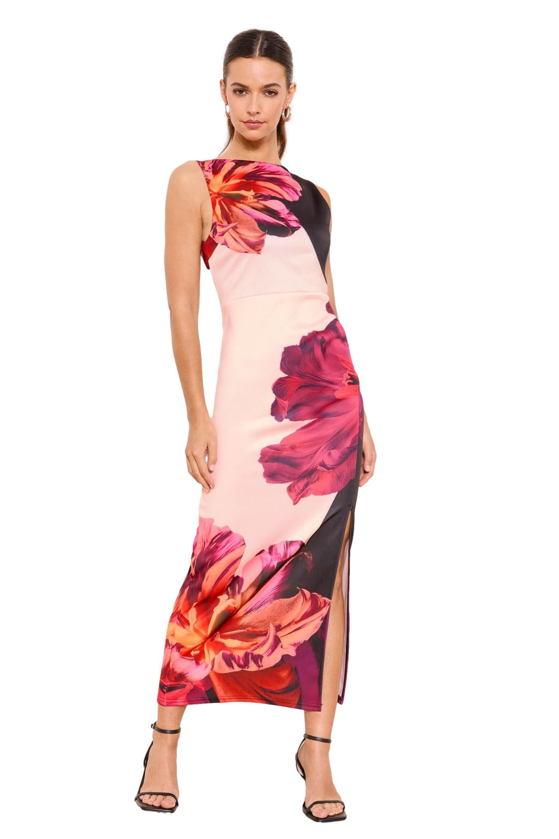 LIPSY Partykleid Lipsy Bodycon-Midaxikleid, Blumenmuster, Regular (1-tlg)