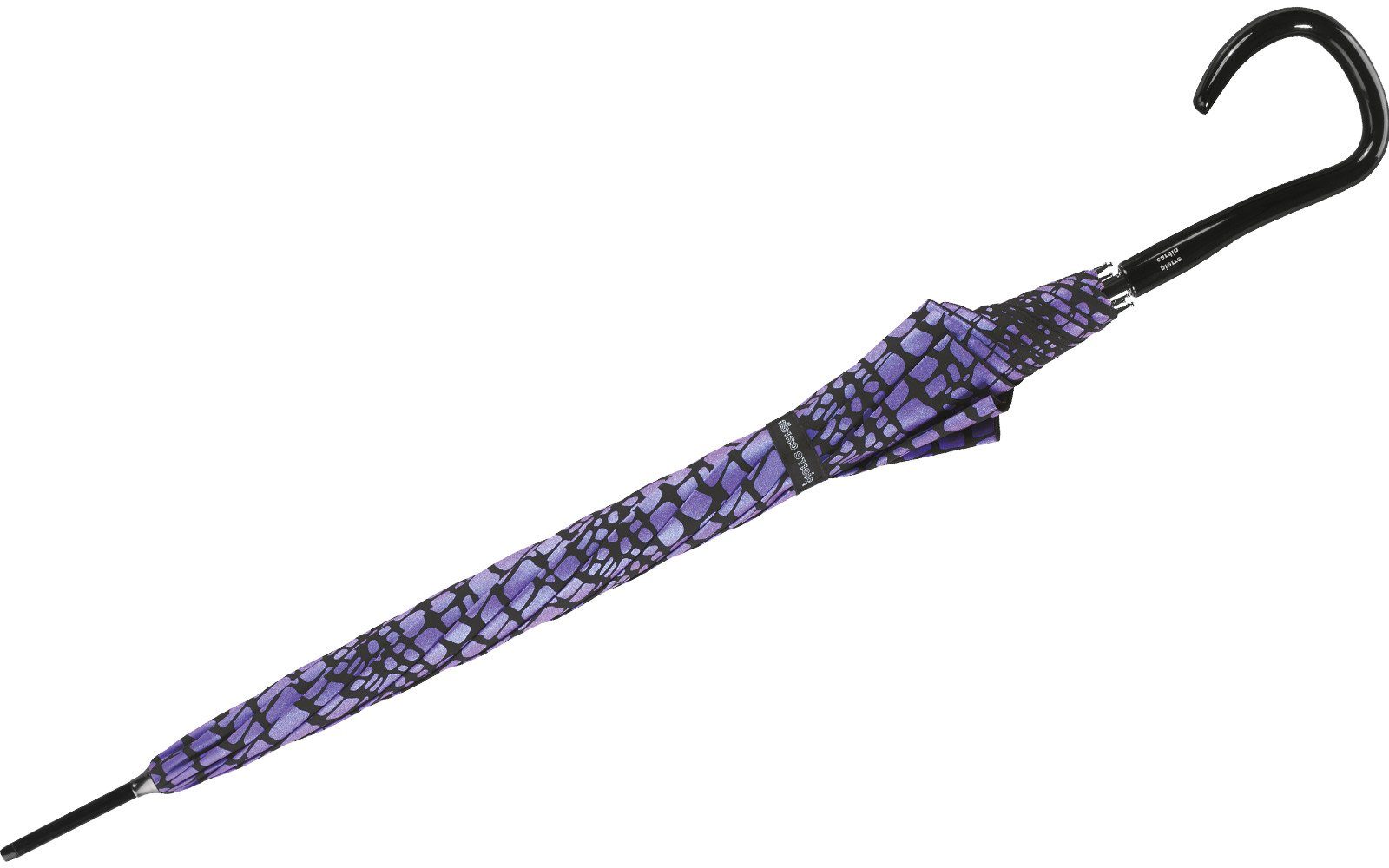 Pierre Cardin Langregenschirm großer Damen-Regenschirm den Krokodil-Optik Regenschirm für mit Auf-Automatik, lila-schwarz